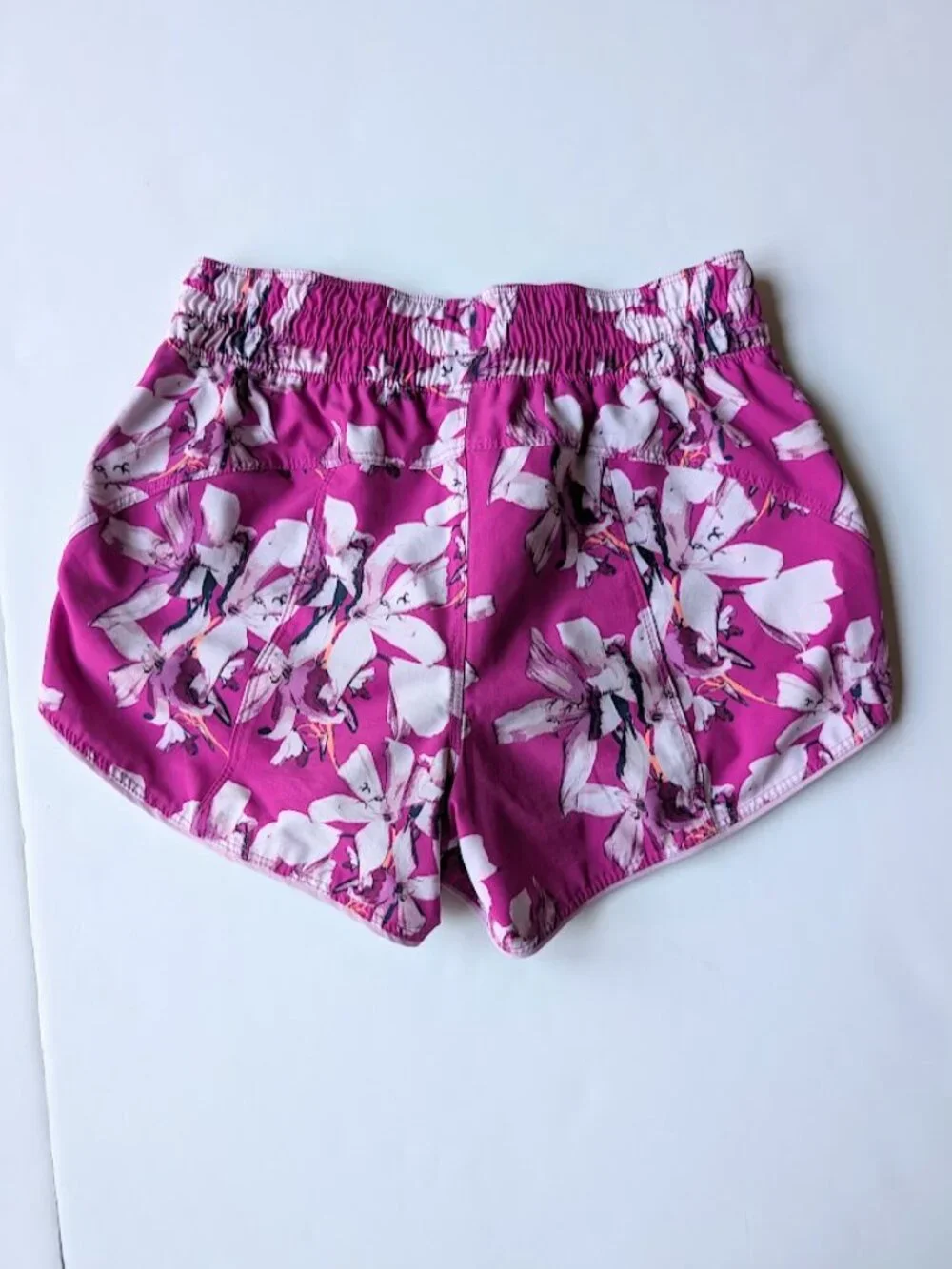 Avia Athletic Active Reversible Floral Magenta Running Shorts Girls L(10-12)
